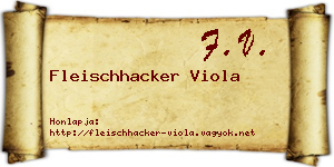 Fleischhacker Viola névjegykártya